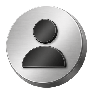 Silbernes 3D-Avatar-Symbol einer Benutzerfigur als Gestaltungselement auf der FAQ-Seite